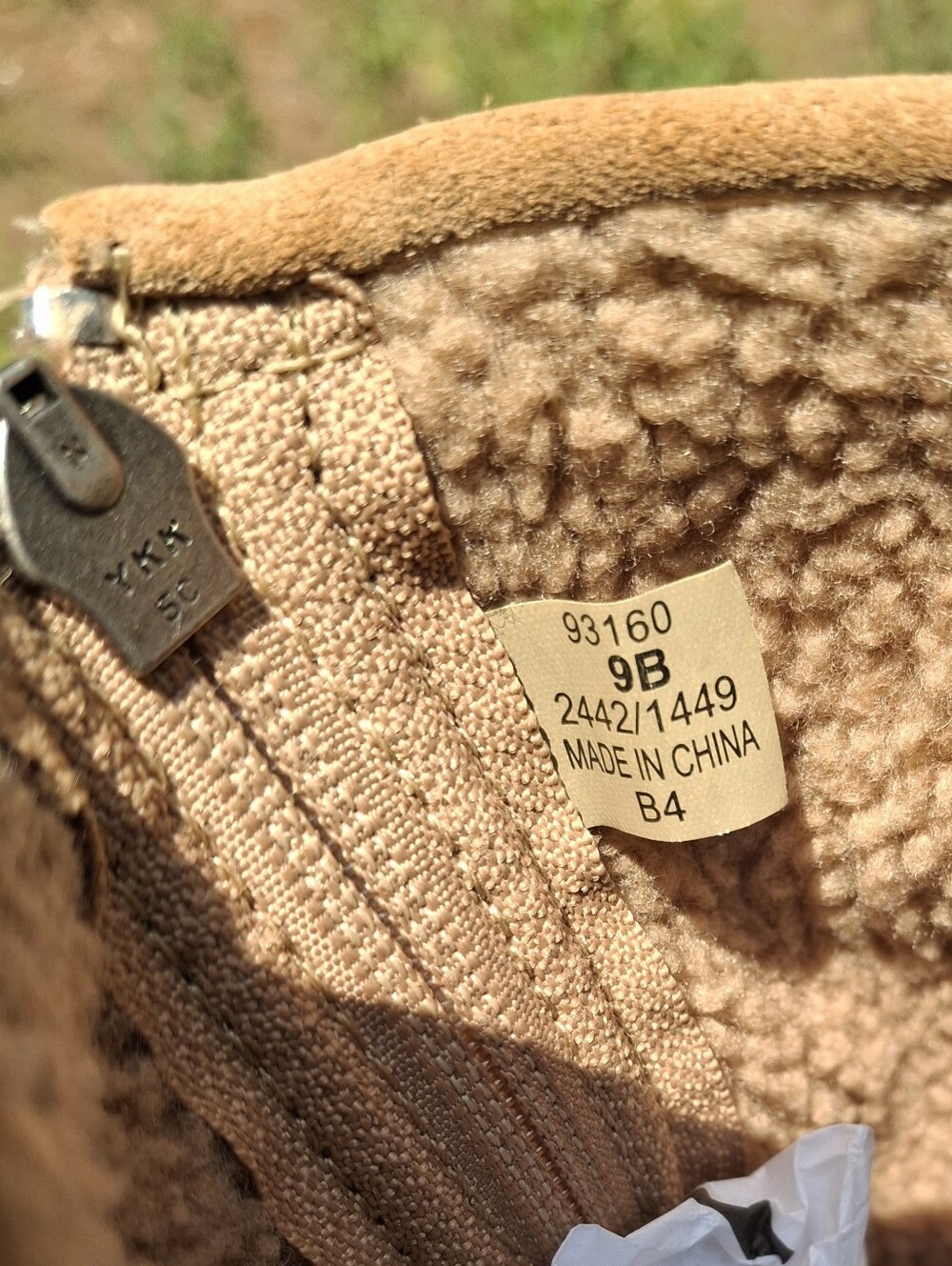 VTG Lands' End Women's Tan Suede & Fleece-Lined Mid Calf Back Zip Winter Boots 9 - Picture 7 of 11